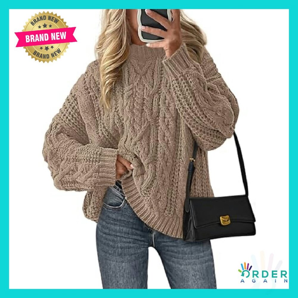 Oversized Cable Knit Pullover Chunky Winter Sweat… - image 2